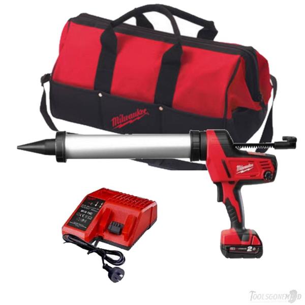milwaukee caulking gun, charger and bag