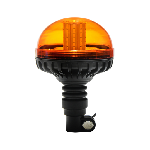 Orange warning beacon light on a white background