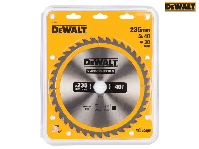 DeWalt 235mm x 30 x 40T Construction Circular Saw Blade
