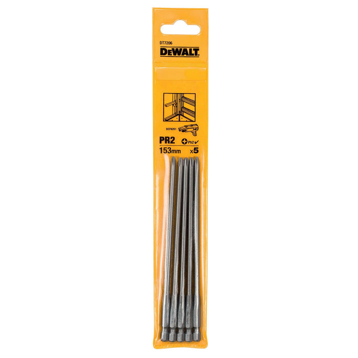 DeWalt DT7206 PR2 Drywall Screwdriver Bits PH2 x 152mm (Pack 5)