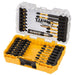 DEWALT drill bit set in a clear and yellow case on a white background