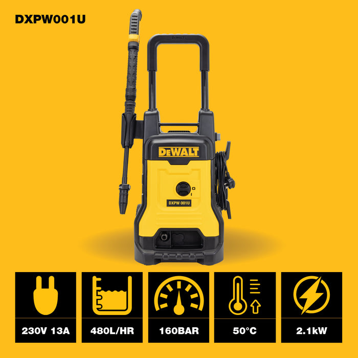 DeWalt DXPW001U 160bar 480L/hr 2.1kW High Pressure Washer