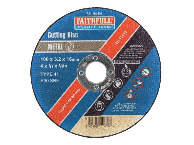 Faithfull 100 x 3.2 x 16mm Metal Cutting Disc