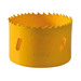 Yellow bi-metal hole saw with 'Faithfull' branding on a white background