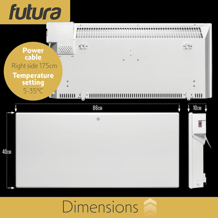 Futura Eco 2000w Electric Panel Heater (Countdown Timer)