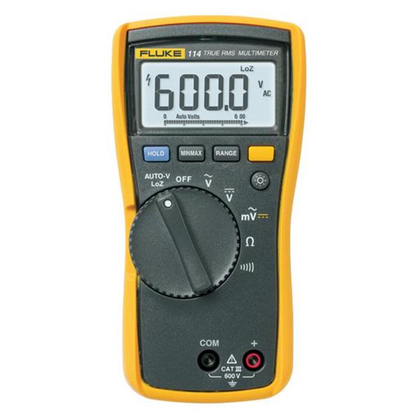 Fluke 114 True RMS multimeter on a white background
