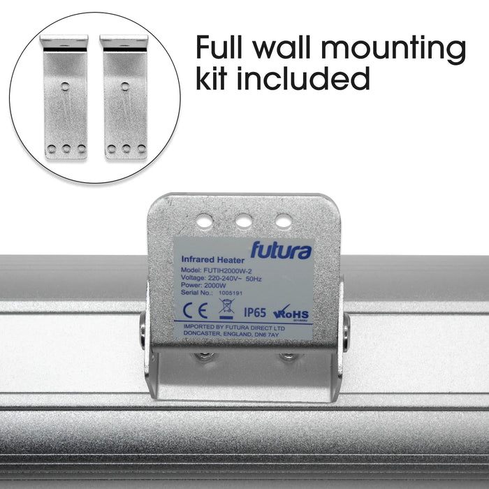Futura 2000w Wall Mounted Electric Infrared Patio Heater