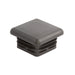 Black square plastic plug on a white background