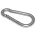 Metal carabiner on a white background