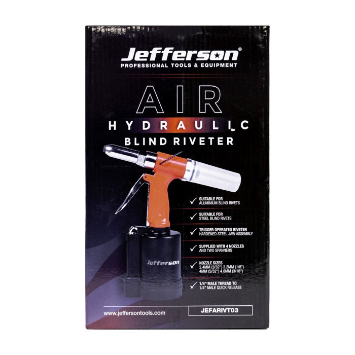 Jefferson 3/16'' Air-Hydraulic Blind Riveter (2.4 - 4.8mm)