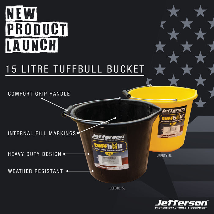 Jefferson 15 Litre Yellow Tuff-Bull Bucket