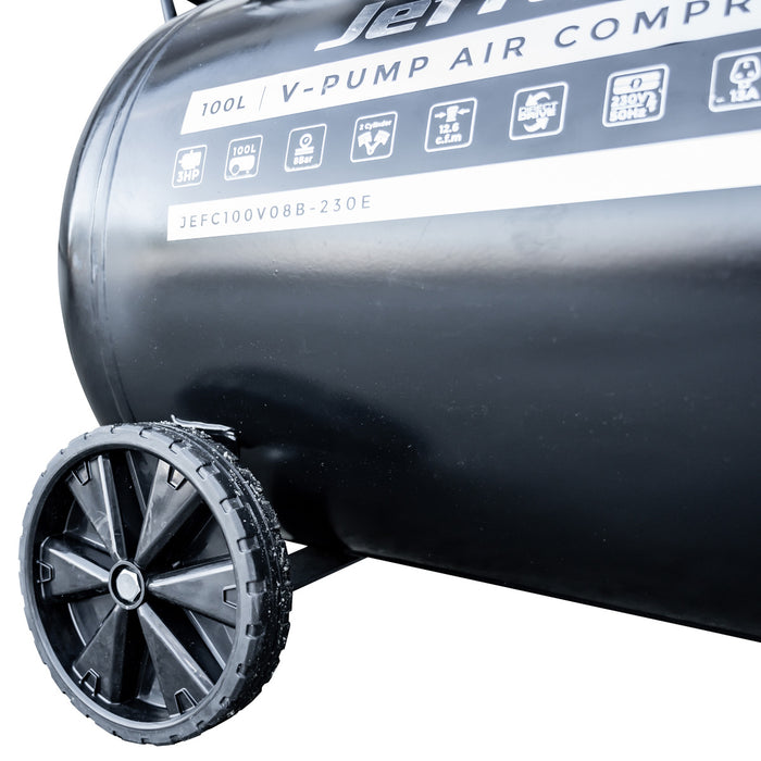 Jefferson 100L 3HP V Pump Air Compressor (12.6CFM)