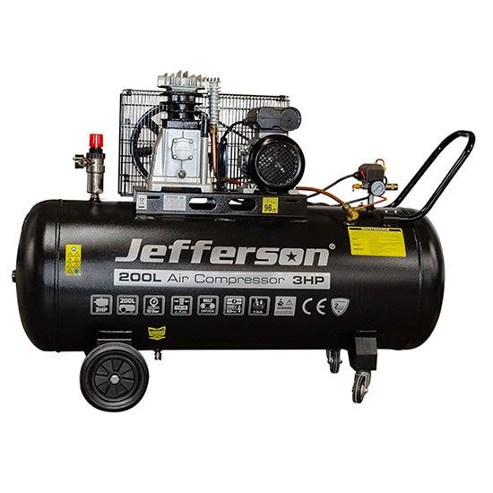 Jefferson 200L 3HP Belt Driven Air Compressor (14.4 CFM)