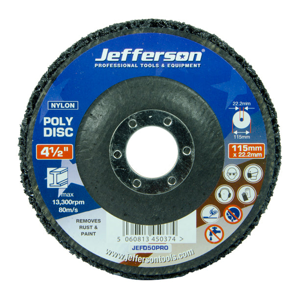 Jefferson Black Poly Disc 115mm x 22mm