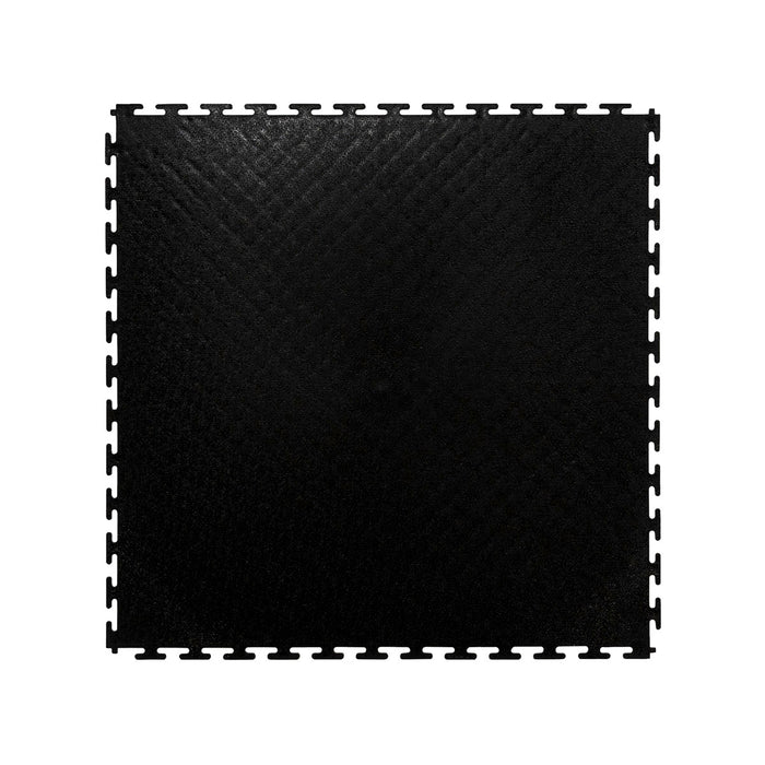 Jefferson 500 x 500mm Interlocking PVC Floor Tile Black (10pk)