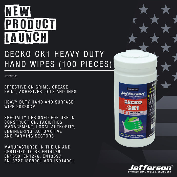 Jefferson Gecko GK1 Heavy Duty Hand Wipes (100pk)