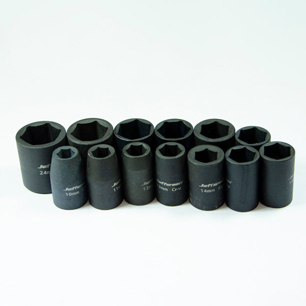 Jefferson 13pc 1/2" Impact Socket Set (10 - 24mm)