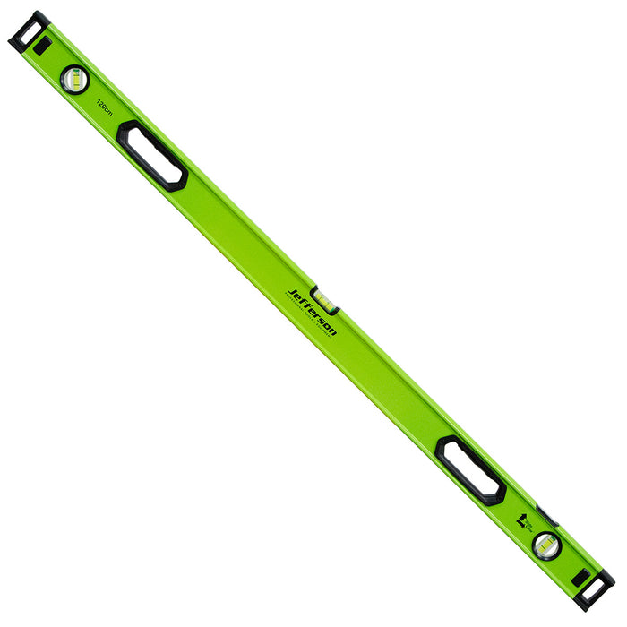 Green level tool on a white background