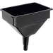 Black plastic tractor funnel on a white background