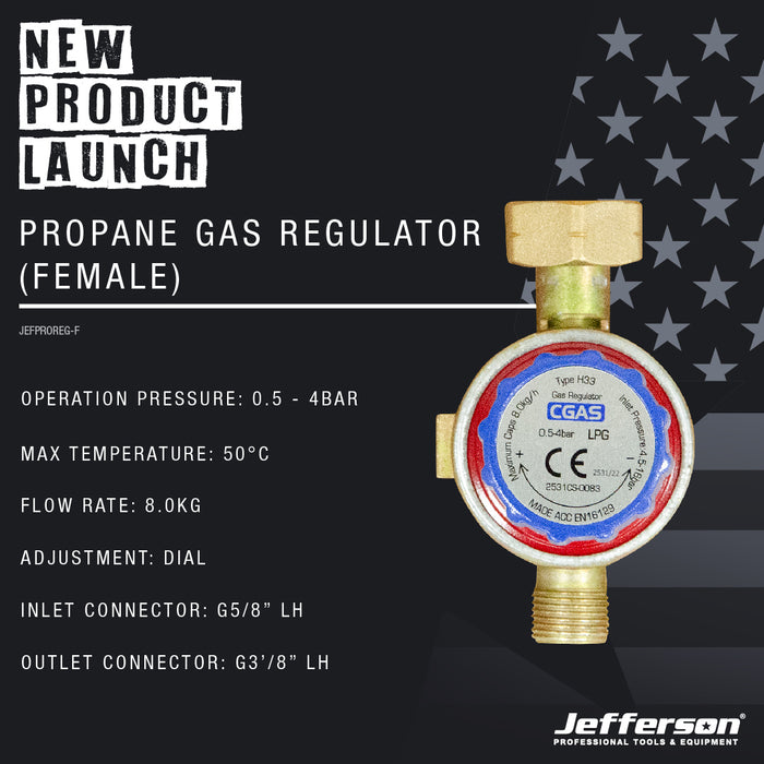 Jefferson Propane Gas Regulator (Female - EU Standard)