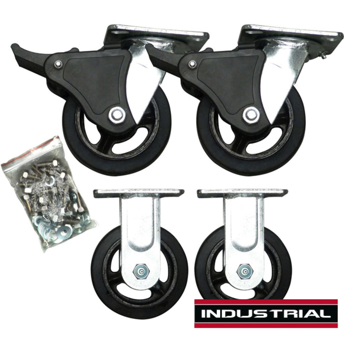 Jefferson 5'' Rubber Heavy Duty Castor Wheel Set