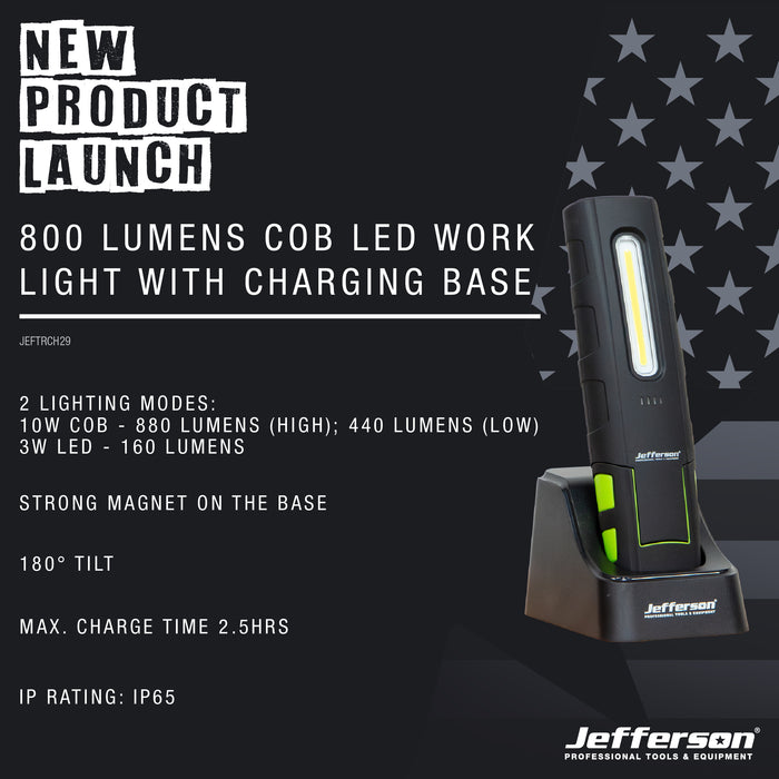 Jefferson 800 Lumens COB LED Work Light C/W Charging Base