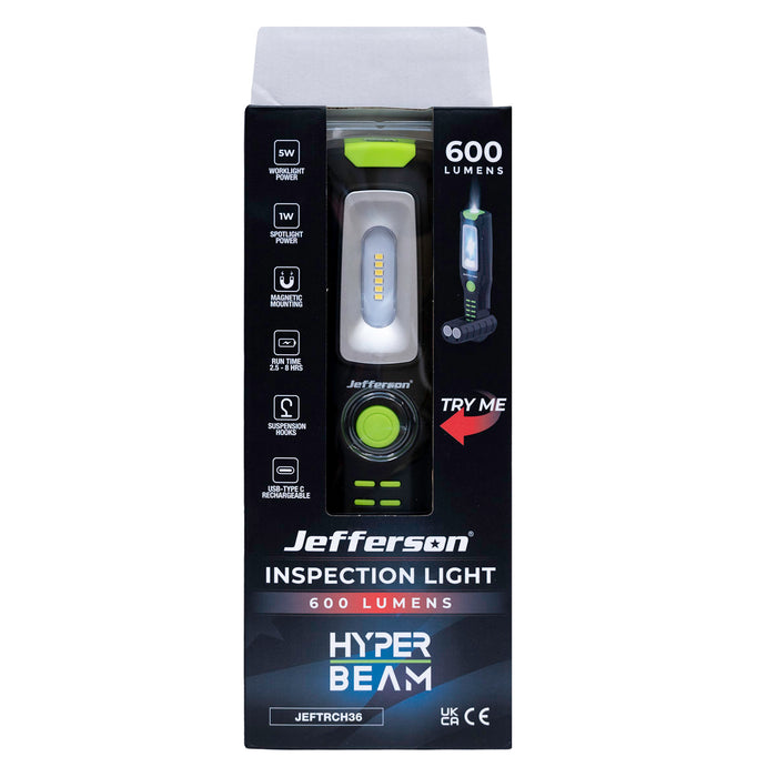 Jefferson Hyperbeam 600 Lumens Rechargable Inspection Light