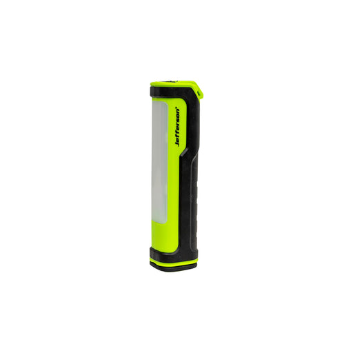 Black and green flashlight on a white background