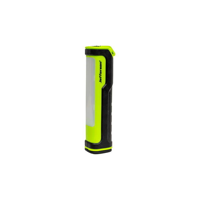 Black and green flashlight on a white background