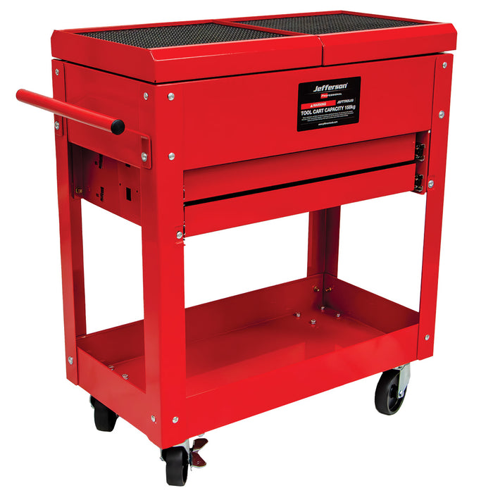 Jefferson Mobile Tool & Parts Trolley with Sliding Lid & Drawers