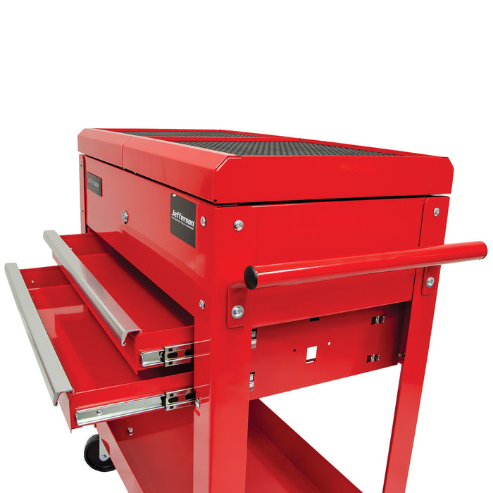 Jefferson Mobile Tool & Parts Trolley with Sliding Lid & Drawers