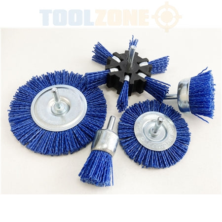 Toolzone 5Pc Nylon Abrasive Filament Brush Set