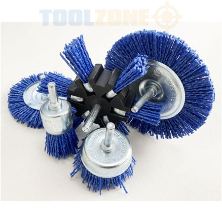 Toolzone 5Pc Nylon Abrasive Filament Brush Set