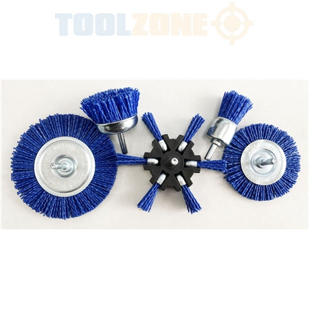 Toolzone 5Pc Nylon Abrasive Filament Brush Set