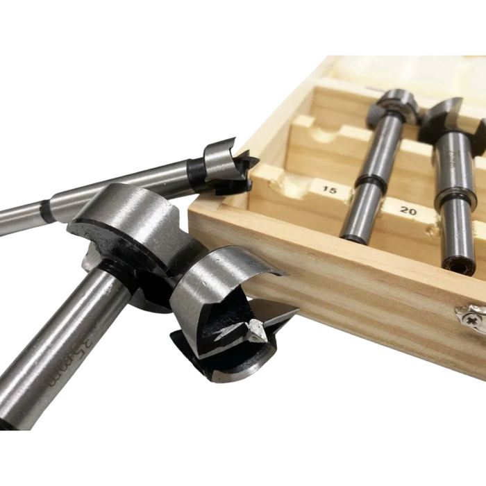 Toolzone 5pc Forstner Bit Set in Wooden Case (15 - 35mm)