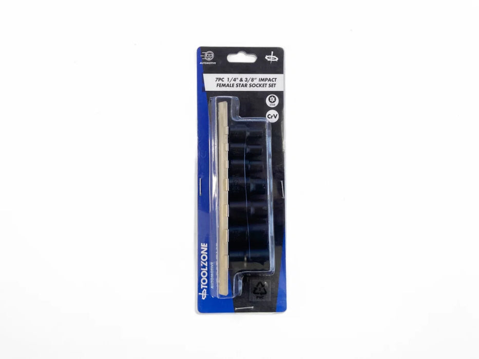 Toolzone 7PC 1/4" & 3/8" Impact E Socket Set