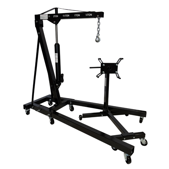 2 Ton Folding Engine Crane & 1000lbs Engine Stand Set
