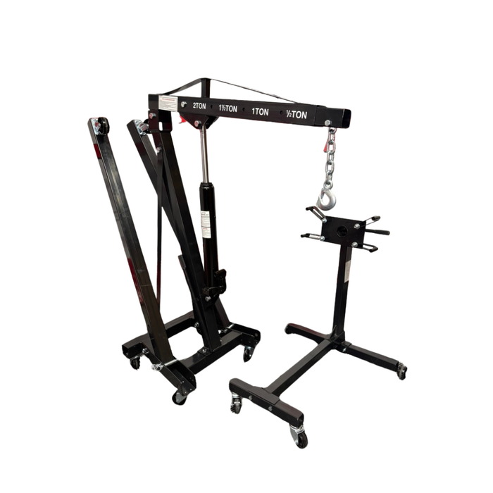2 Ton Folding Engine Crane & 1000lbs Engine Stand Set
