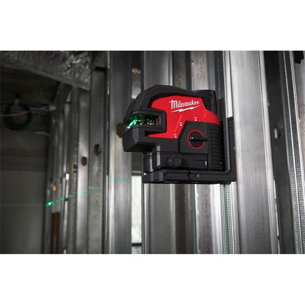 Milwaukee M12CLL4P-301C M12 Cross Line with 4 Points Laser, 1x Track Clip, 1x Target Plate (1x3Ah)