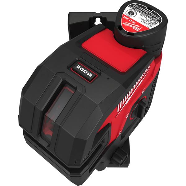 Milwaukee M12CLL4P-301C M12 Cross Line with 4 Points Laser, 1x Track Clip, 1x Target Plate (1x3Ah)