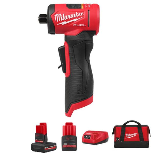 milwaukee m12 die grinder set with two batteries, charger and bag