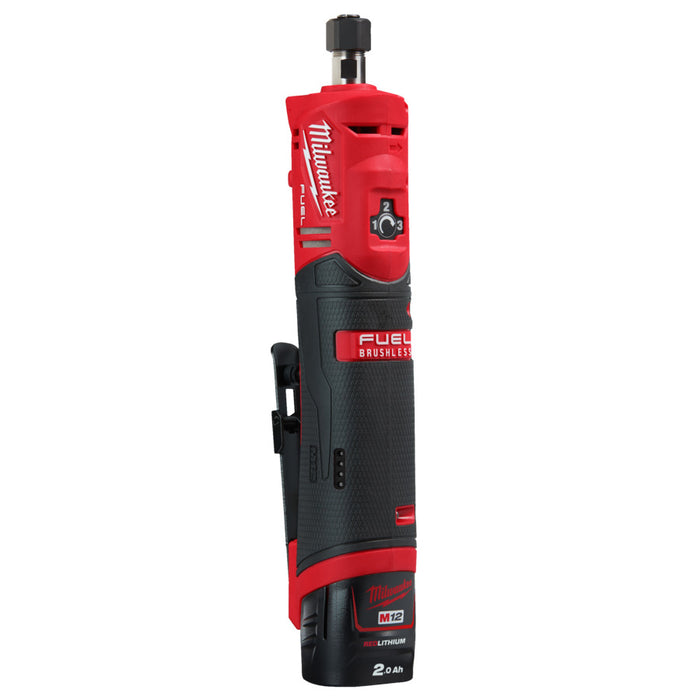 Milwaukee M12FDGS-422B 12V FUEL Straight Die Grinder (2.0Ah + 4.0Ah)