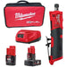 milwaukee die grinder, two batteries, charger and case 