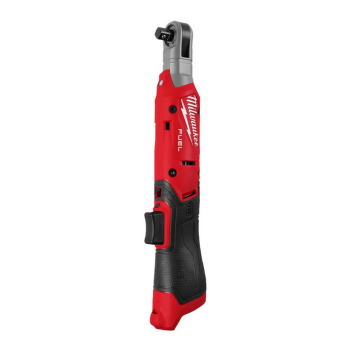 Red and black Milwaukee ratchet on a white background