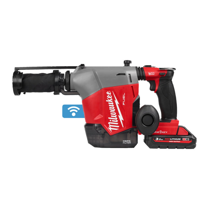 Milwaukee M18FHAFOH16-302X M18 FUEL 16mm SDS Drill with Integrated Dust Extractor (2x3Ah)