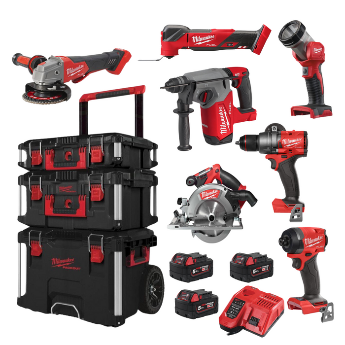 Milwaukee M18FPP8B 503P M18 8 Piece Packout Kit 3x5Ah Mallow Tools