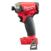 Red Milwaukee impact driver on a white background