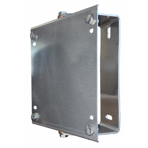 Metal bracket with multiple mounting holes on a white background