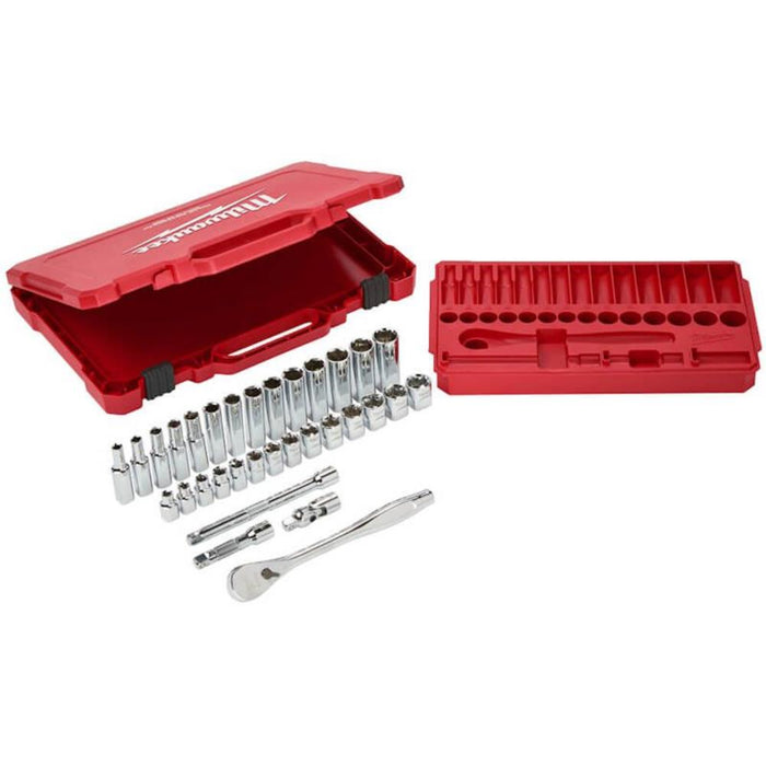 Milwaukee 3/8'' Drive 32Pc Ratchet & Socket Set - Metric