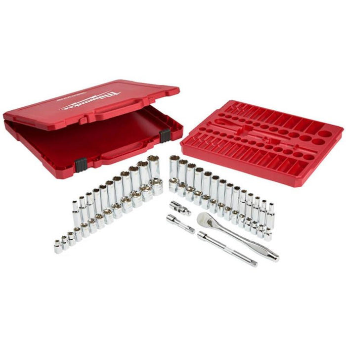 Milwaukee 3/8'' Drive 56Pc Ratchet & Socket Set - Metric & Imperial